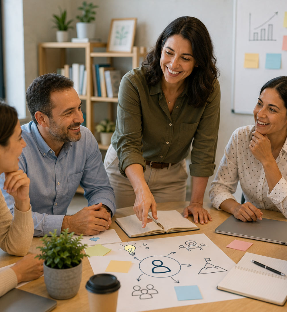 Grupo de personas en un coaching educativo